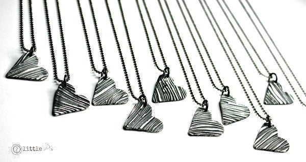 Tree Bark Hearts Valentine's Day Gift for Her Heart Necklace True Love Original Design