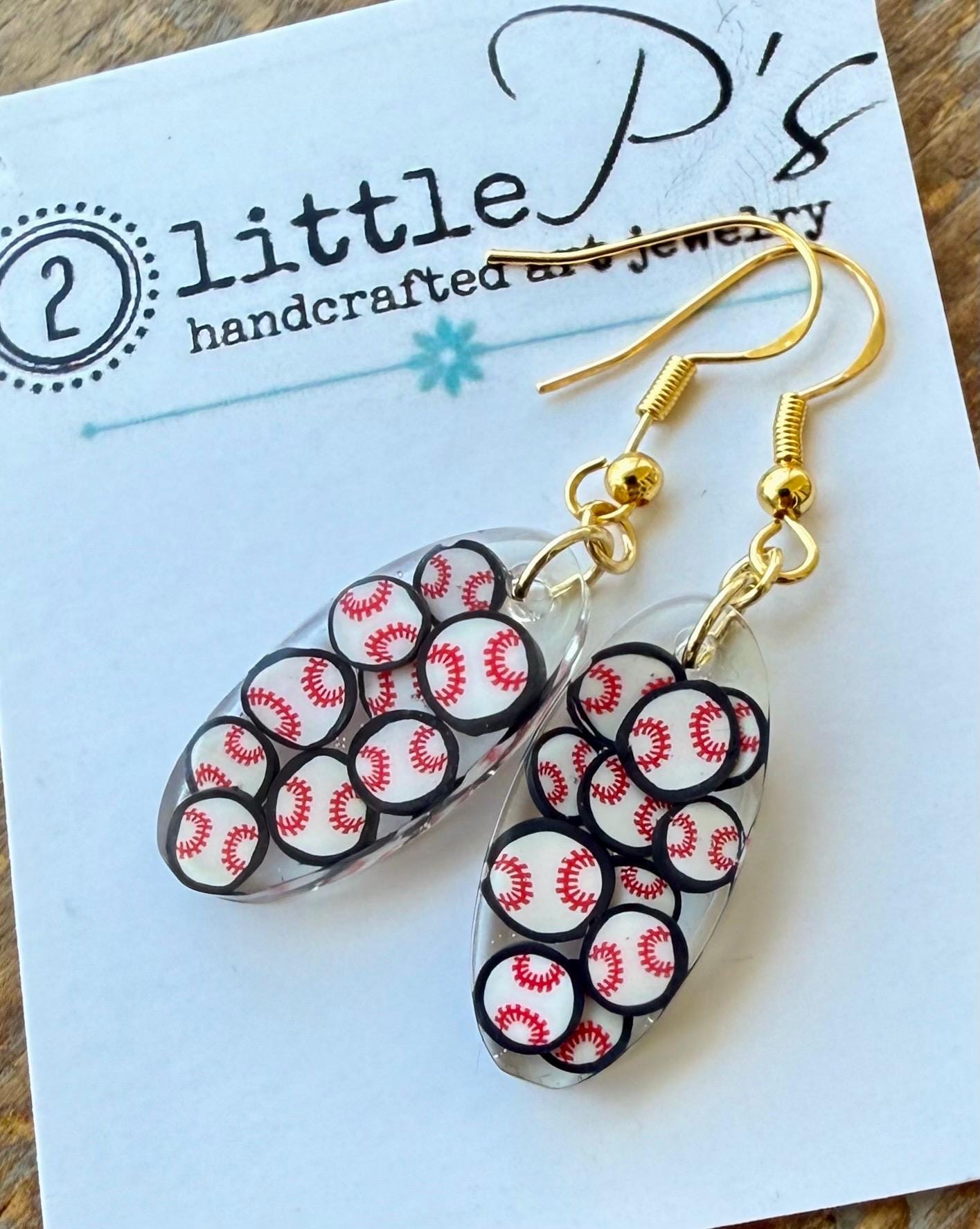 Baseball Resin Earrings – Handcrafted Sports Fan Jewelry for Game Day