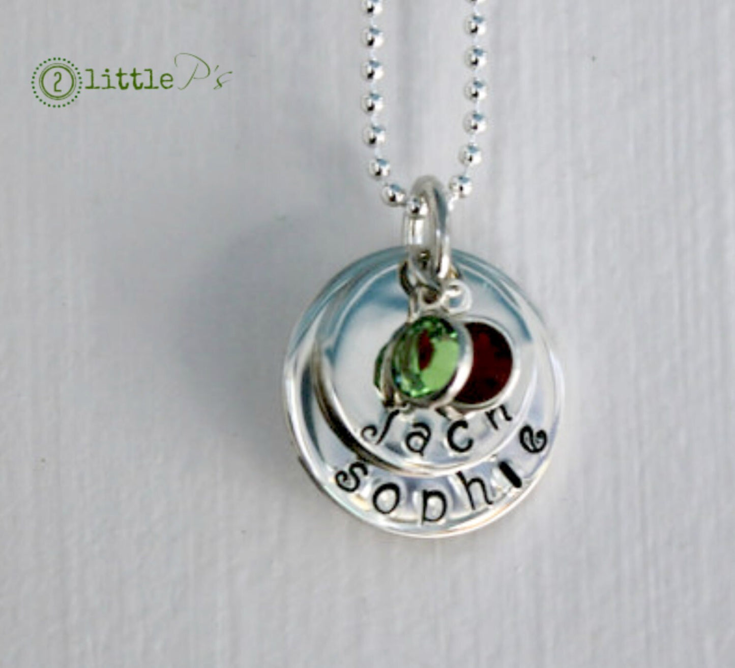Mom Jewelry Big Kid Little Kid Sterling SIlver Handstamped Necklace