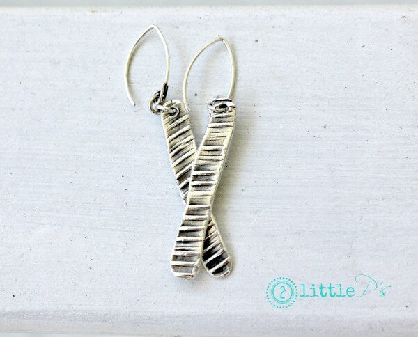 Art Jewelry ~ Handcrafted Pure Silver Textured Earrings