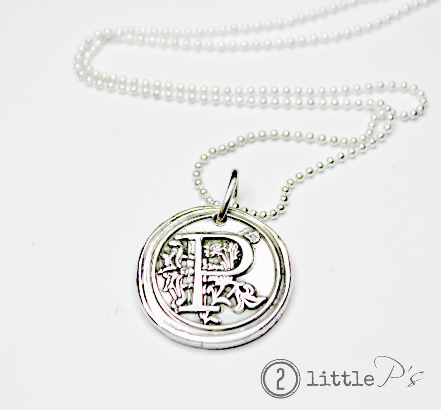 Letter Charm, Necklace, Mother's Day Gift, Mom Jewelry Custom Gift, Monogram Wax Seal Pendant Personalized Gift