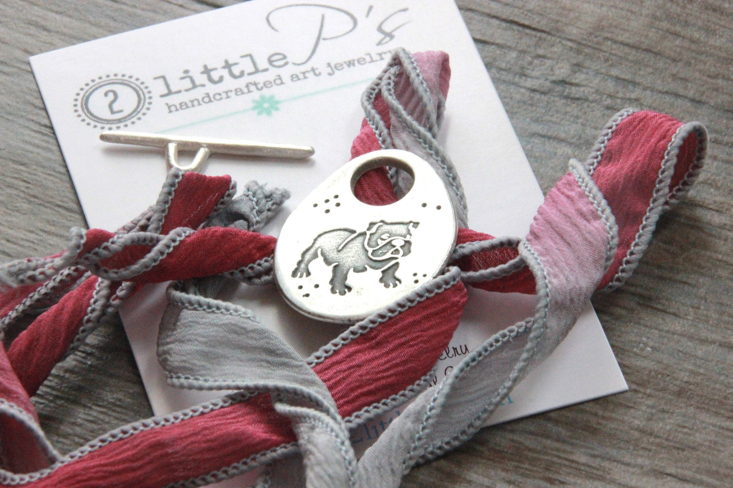 Ships Today, Bulldog Silk Wrap Bracelet NEW DESIGN Bulldogs, Mississippi State, Dawgs