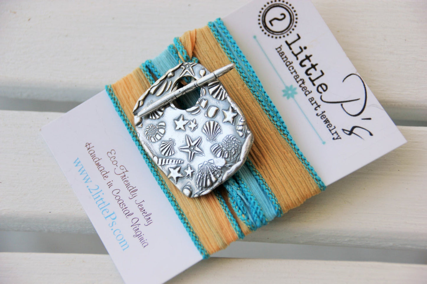 Ocean Jewelry ~ Silk Wrap Bracelet ~ gift for her, beach wedding