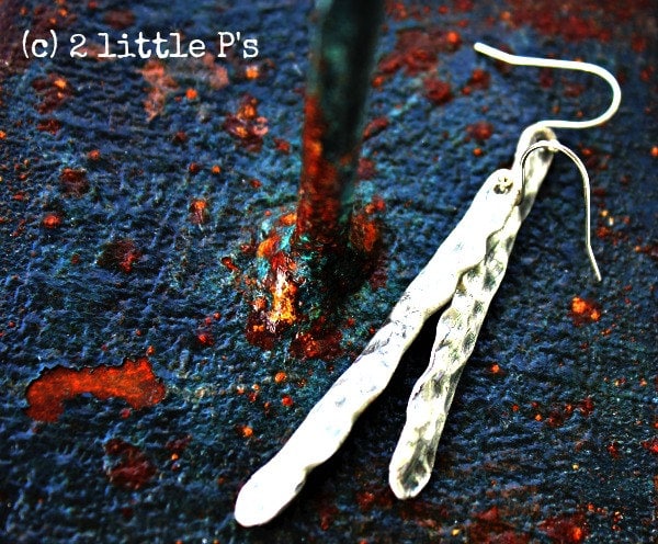 Art Jewelry ~ Handmade Pure Fine Silver Hammered Earrings
