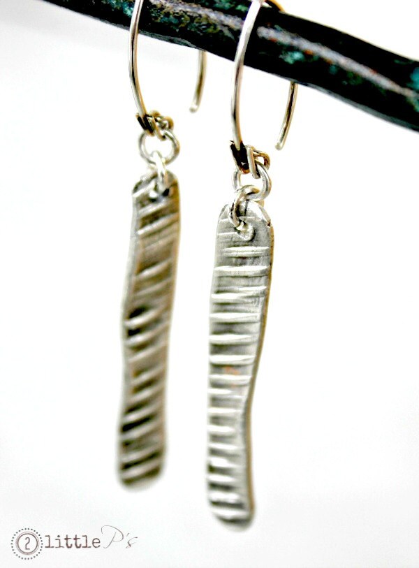 Art Jewelry ~ Handcrafted Pure Silver Textured Earrings