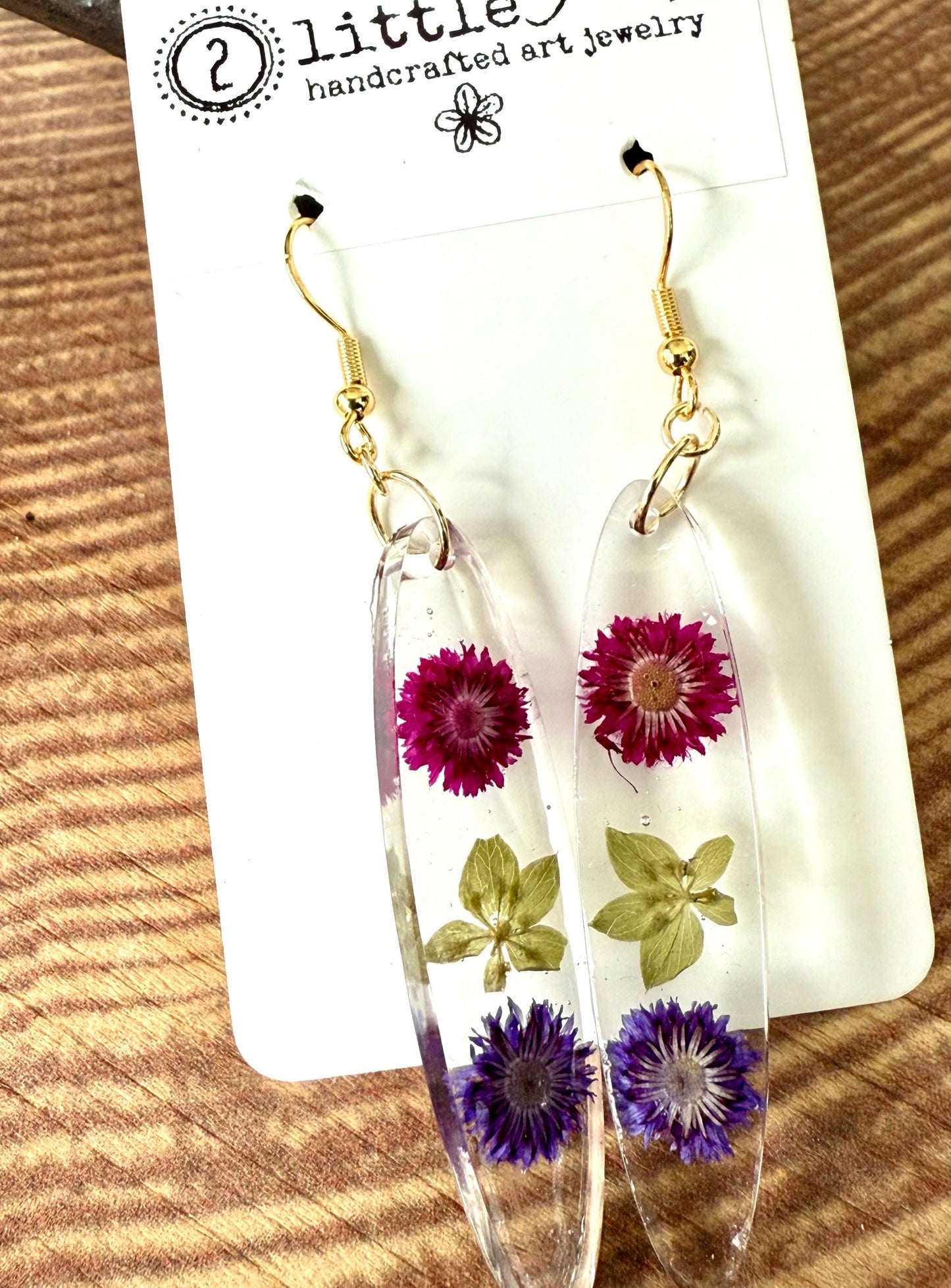 Pressed Flower Resin Earrings | Real Flower Jewelry | Botanical Dangle Earrings | Handmade Nature Earrings | Gift for Her