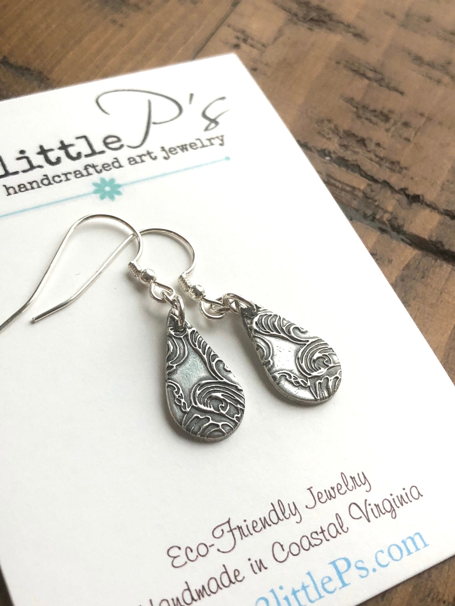 Cool Water Drops Silver Earrings, Gift for Her, Beach Jewelry, Cool Water, Ocean Jewelry