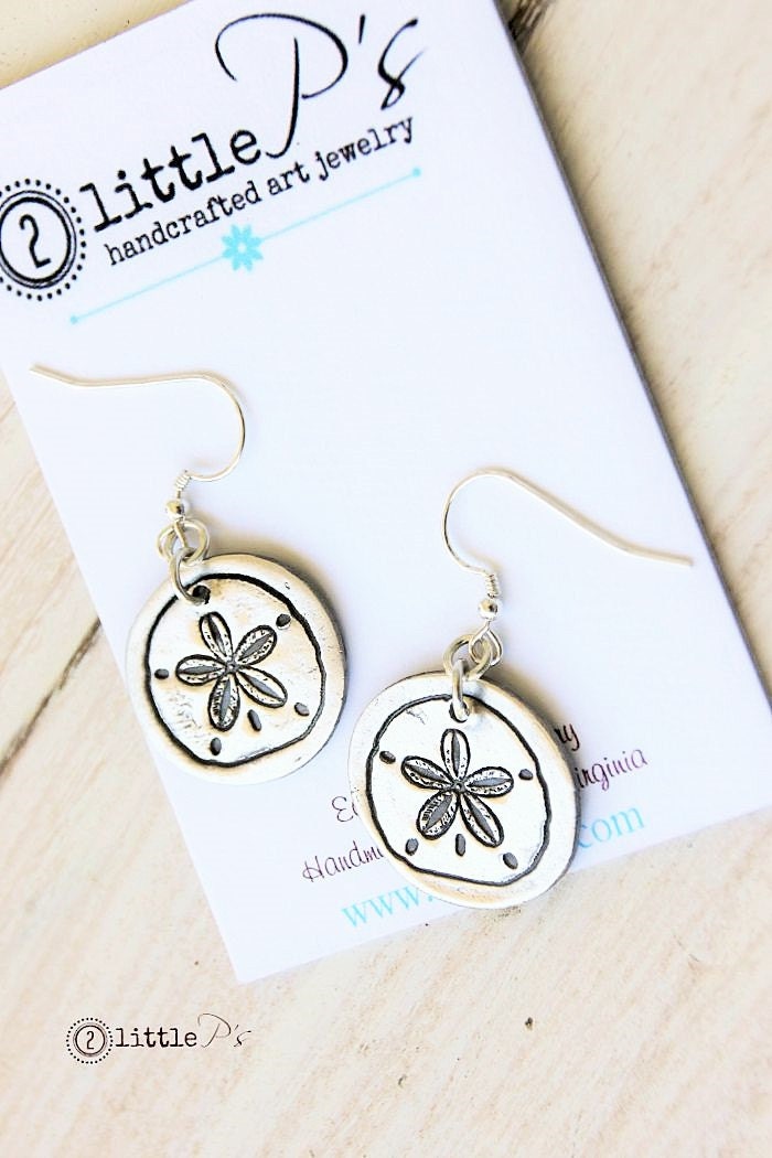 Beach Jewely, Nautical Jewelry, Ocean Jewelry, Gift for Her, Sanddollar Earrings