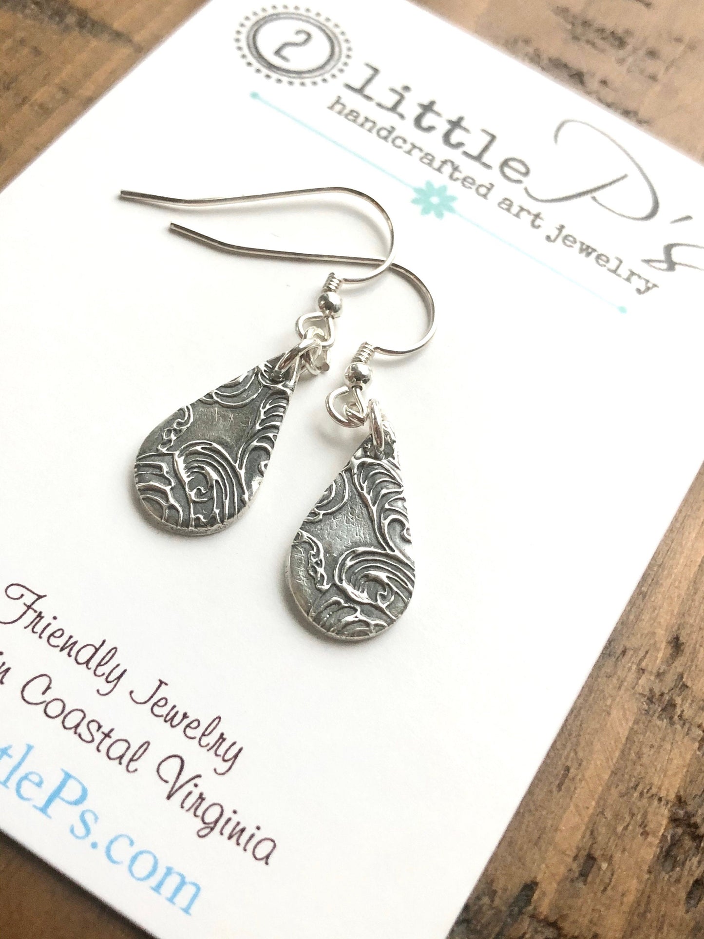 Cool Water Drops Silver Earrings, Gift for Her, Beach Jewelry, Cool Water, Ocean Jewelry