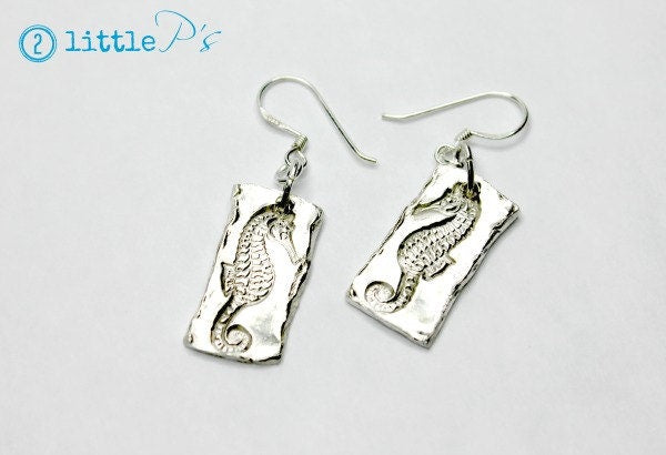 Beach Jewelry, Ocean Jewelry, Nautical Jewelry ~ Pure Fine Silver Artisan Seahorse Earrings