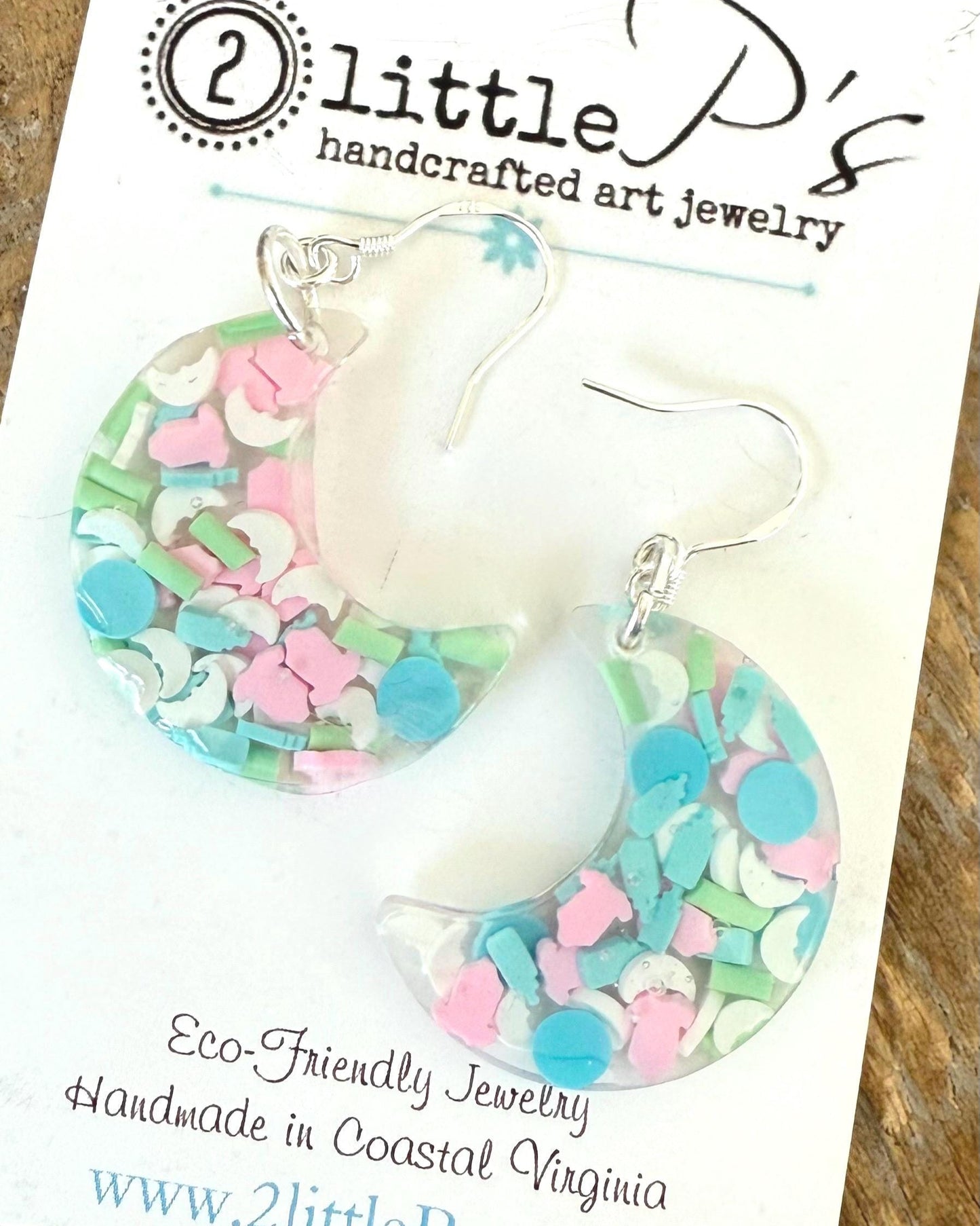 Over the Moon Handmade Earrings New Baby Unique Jewelry