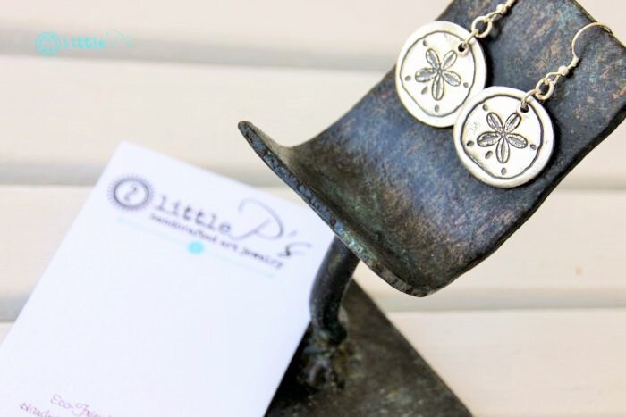 Beach Jewely, Nautical Jewelry, Ocean Jewelry, Gift for Her, Sanddollar Earrings