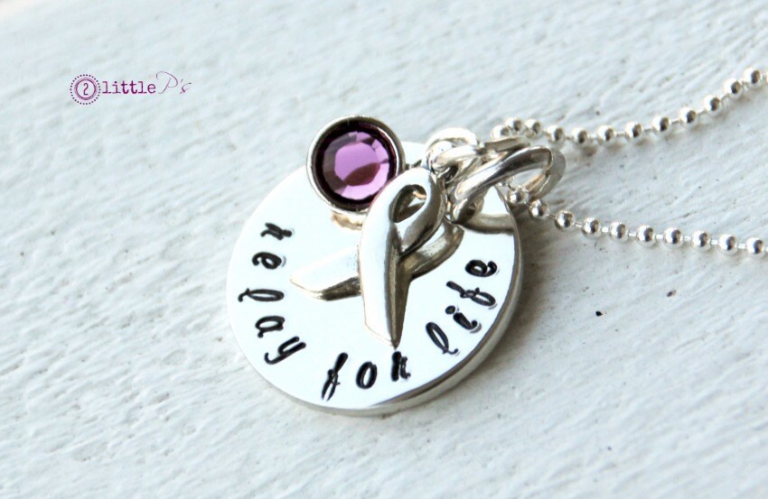 Relay for Life Necklace, Cancer Sucks, Faith Hope and Love, Gift for her