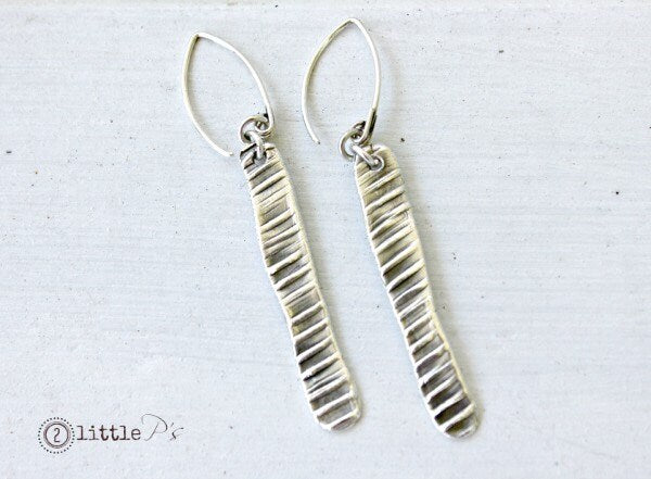 Art Jewelry ~ Handcrafted Pure Silver Textured Earrings