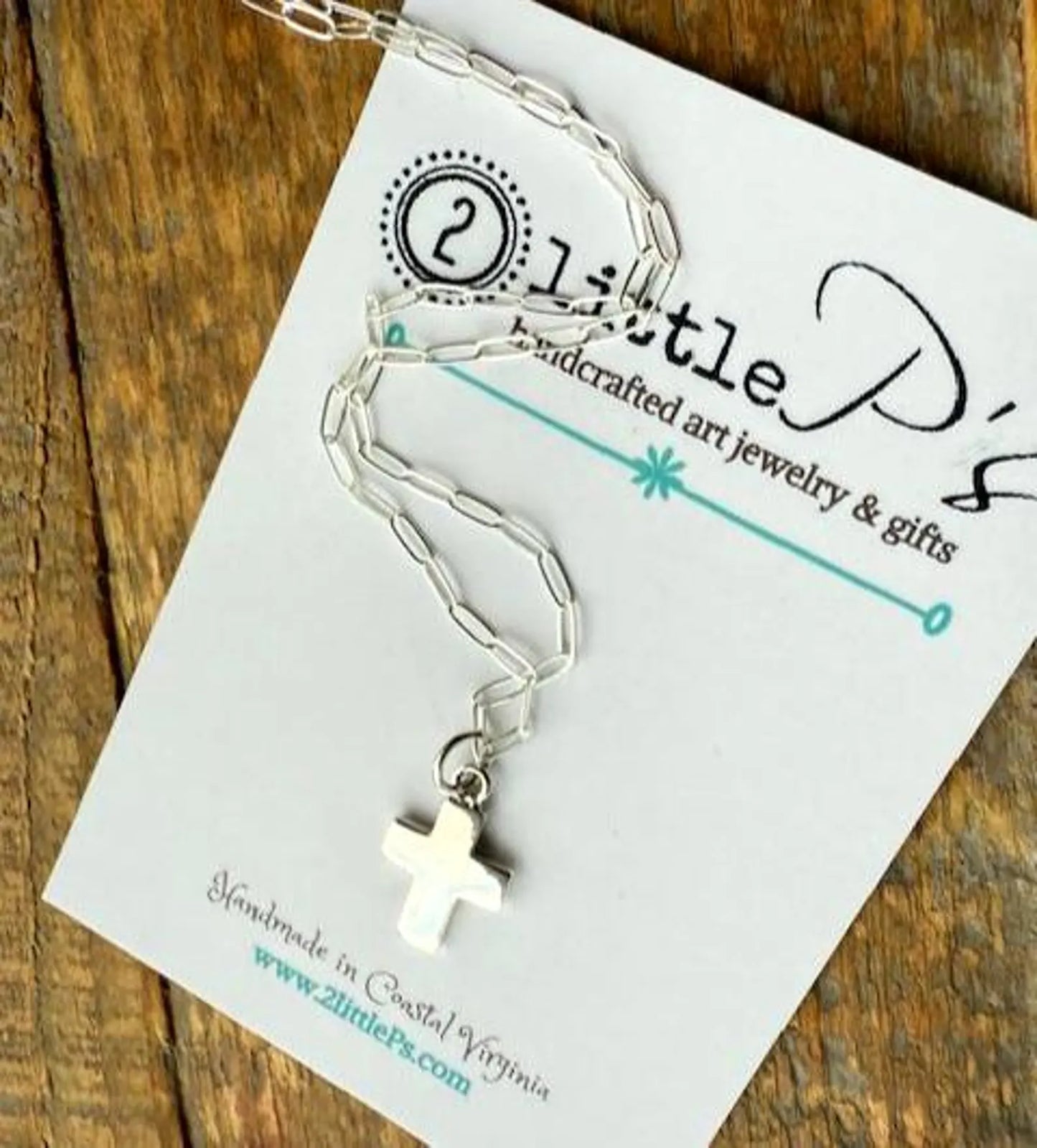 Sterling Silver Puff Cross Necklace on Paperclip Chain – Romans 8:28 Faith Jewelry