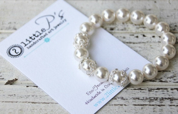 Pearl Elements Bead Bracelet, Swarovski Pearl Elements, Gift for Her