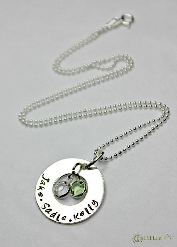 Mom Jewelry  Handstamped Sterling Silver Infinity Necklace for Mothers and Grandmothers