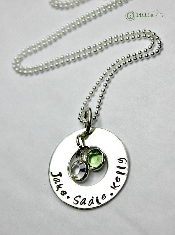 Mom Jewelry  Handstamped Sterling Silver Infinity Necklace for Mothers and Grandmothers