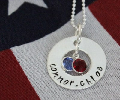 Mom Jewelry  Handstamped Sterling Silver Infinity Necklace for Mothers and Grandmothers