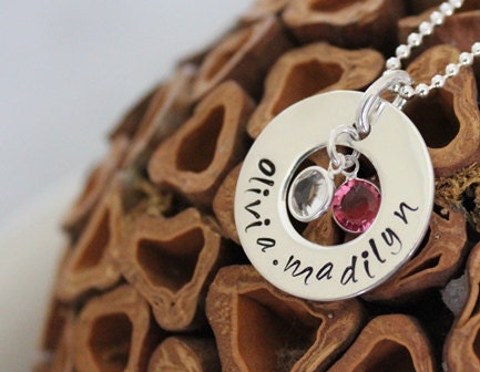 Mom Jewelry  Handstamped Sterling Silver Infinity Necklace for Mothers and Grandmothers