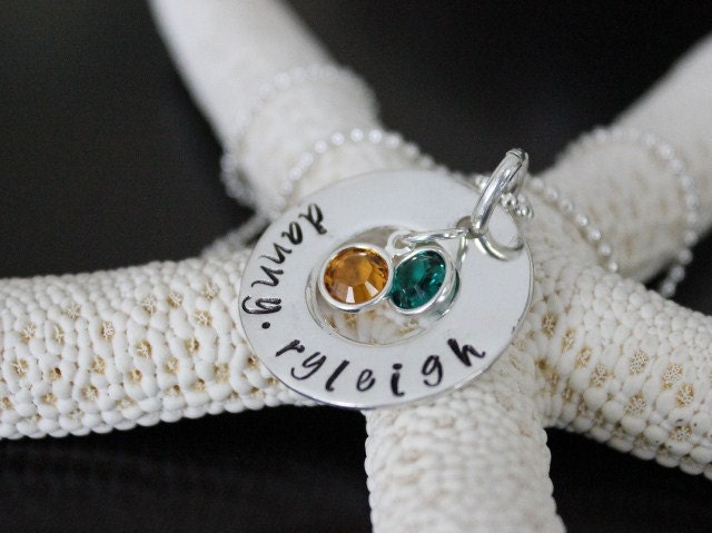 Mom Jewelry  Handstamped Sterling Silver Infinity Necklace for Mothers and Grandmothers
