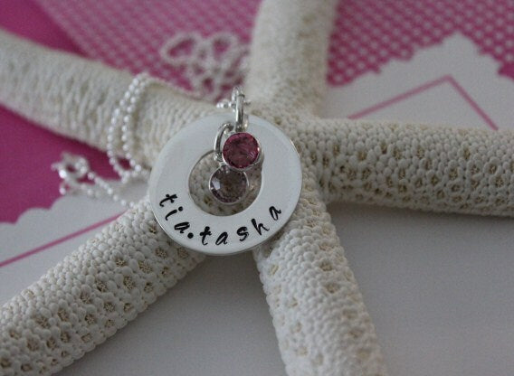 Mom Jewelry  Handstamped Sterling Silver Infinity Necklace for Mothers and Grandmothers