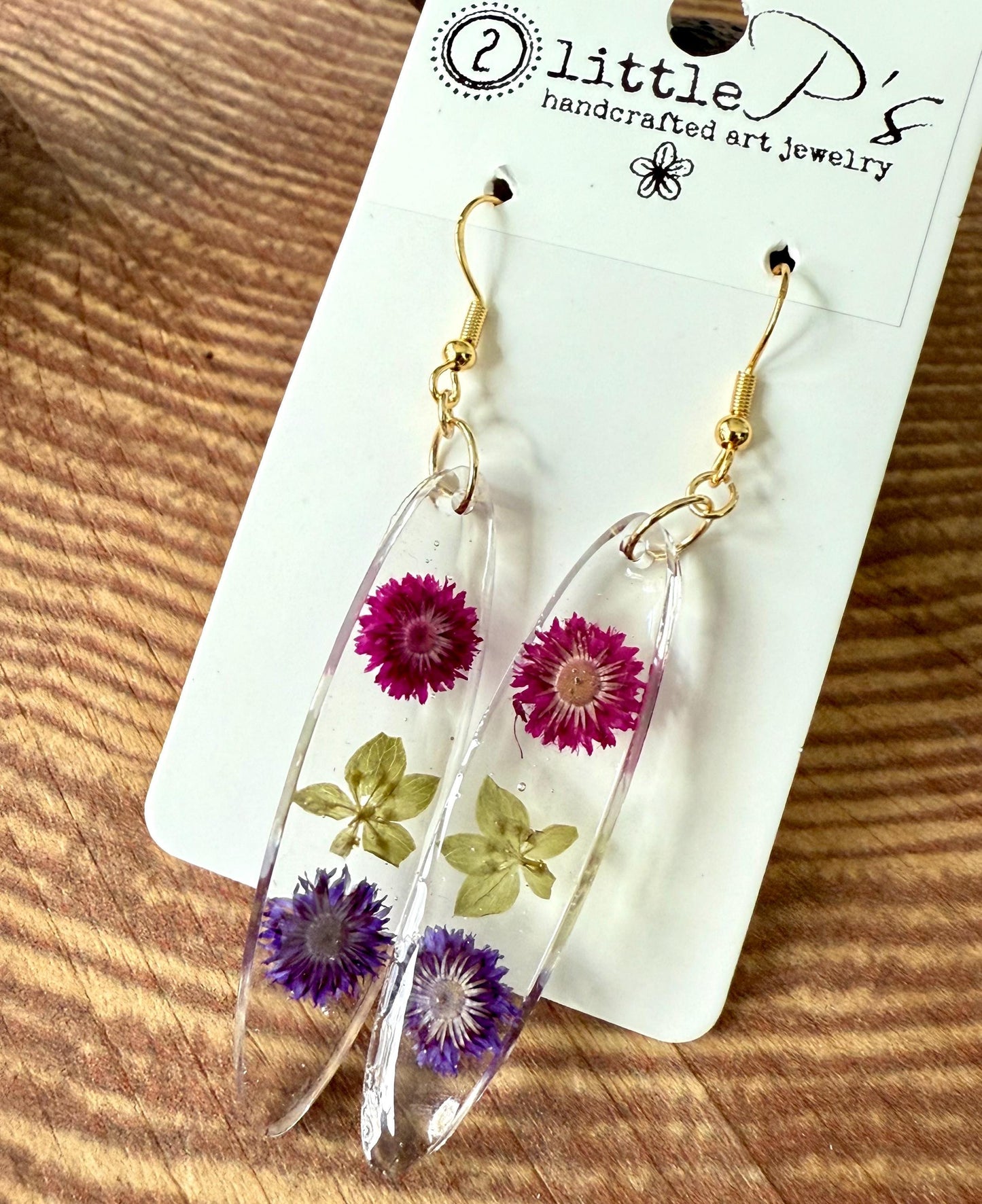 Pressed Flower Resin Earrings | Real Flower Jewelry | Botanical Dangle Earrings | Handmade Nature Earrings | Gift for Her