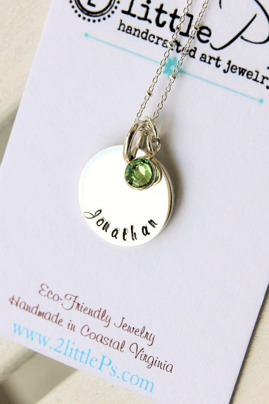 Mom Necklace, Hand Stamped Gift for Her, New Mother Jewelry, Gift for Mom