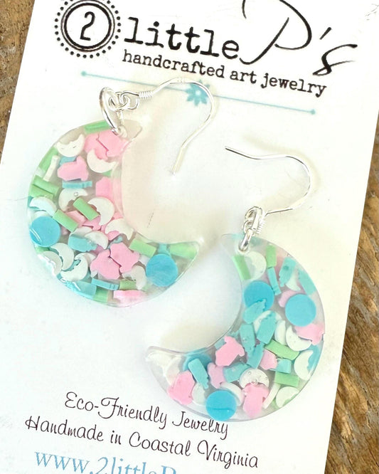 Over the Moon Handmade Earrings New Baby Unique Jewelry